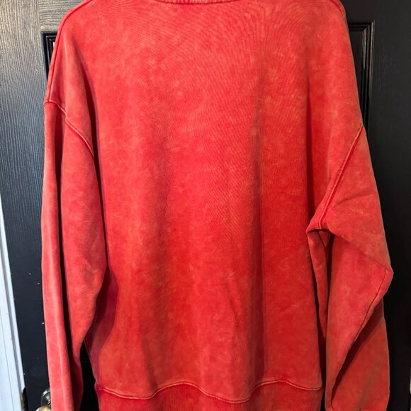 EUC Mens Kill Crew Crew Neck Heavy Weight Sweatshirt Red Distressed Large - Picture 3 of 3